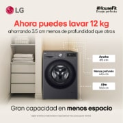 Lavadora LG wd12mvc5s6, dimensiones en el espacio